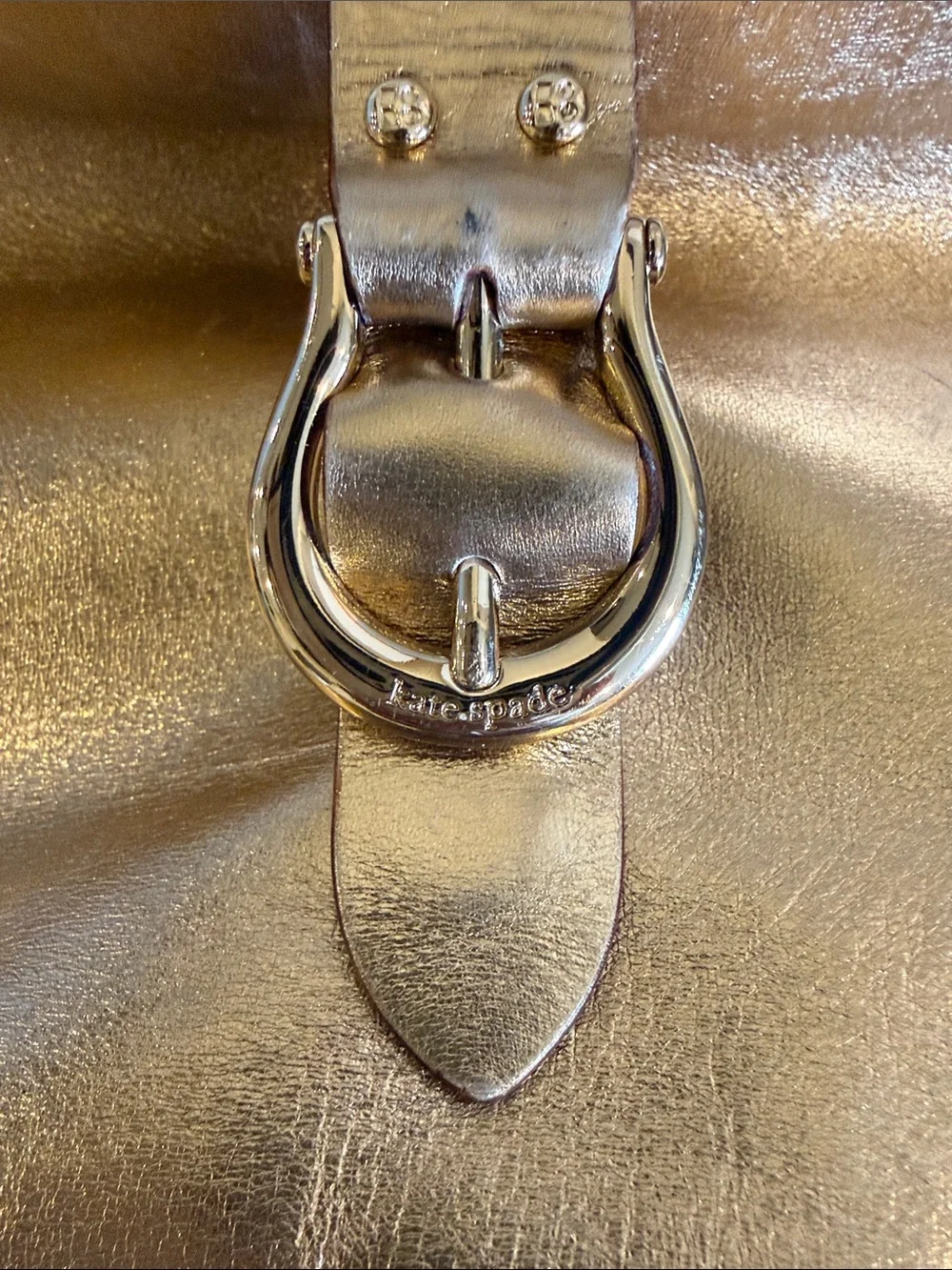 kate spade Metallic Gold Shoulder Hobo with Buckle Detail
